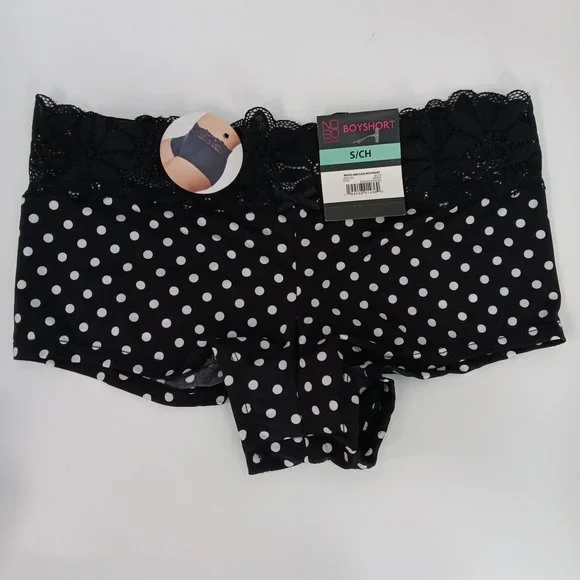 NOBO BOYS SHORT WHITE/BLACK  BRIEF FOR WOMEN SIZE SMALL - Picture 7 of 9